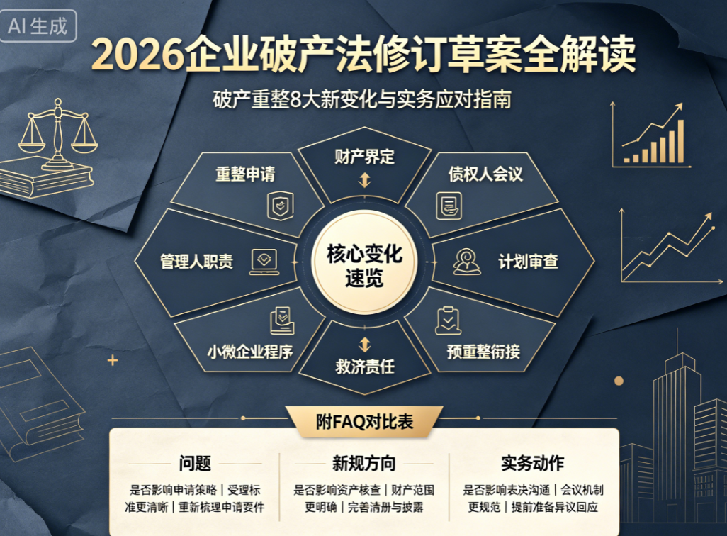 2026企业破产法修订草案全解读｜破产重整8大新变化与实务应对指南（附FAQ对比