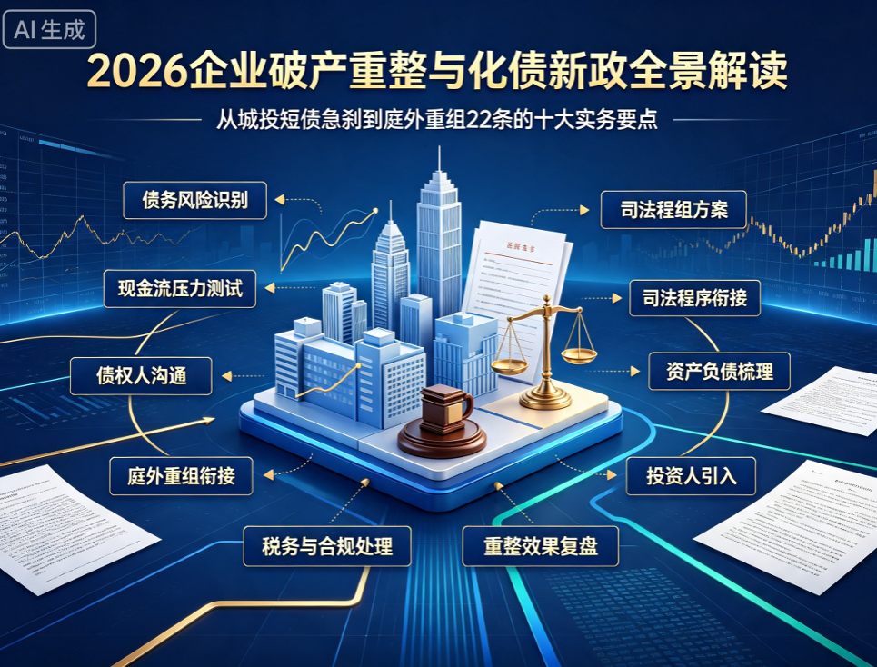 2026企业破产重整与化债新政全景解读:从城投短债急刹到庭外重组22条的十大实务