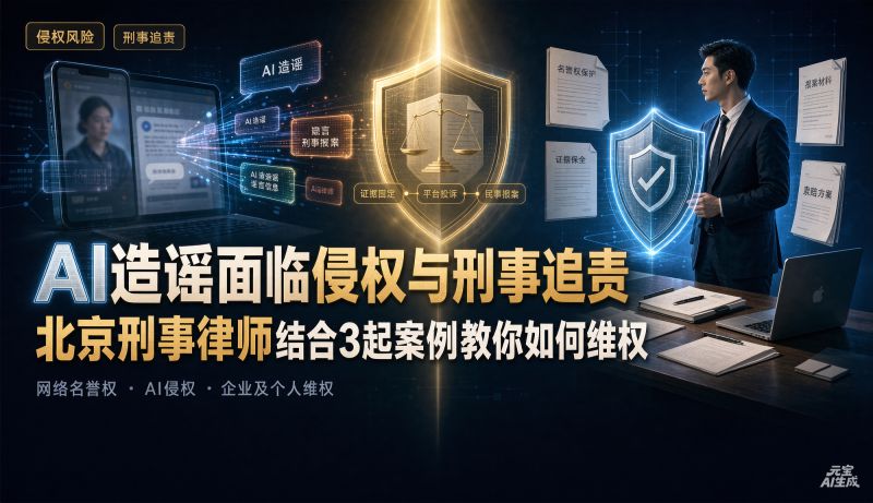 AI造谣面临侵权与刑事追责!北京刑事律师结合3起案例教你4步维权 AI造谣面临侵权与刑事追责!北京刑事律师结合3起案例教你4步维权(图1)