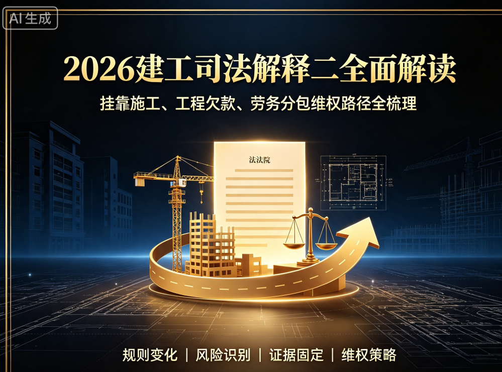 2026建工司法解释二全面解读：挂靠施工、工程欠款、劳务分包维权路径全梳理