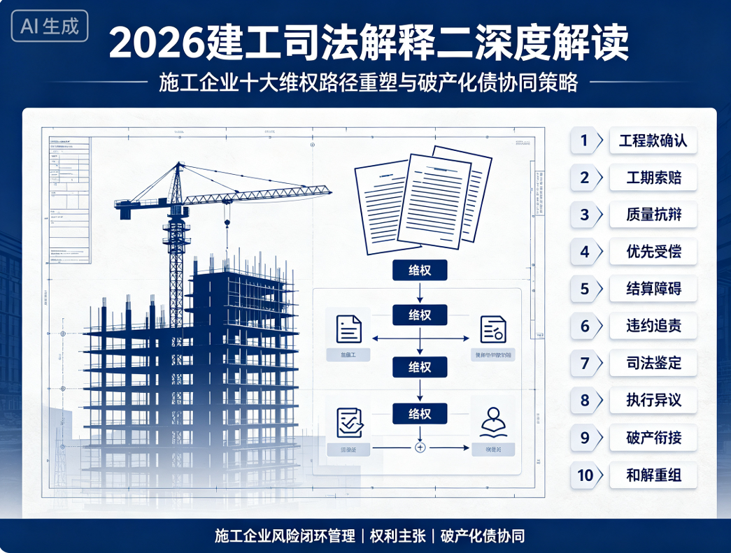 2026建工司法解释二深度解读:施工企业十大维权路径重塑与破产化债协同策略
