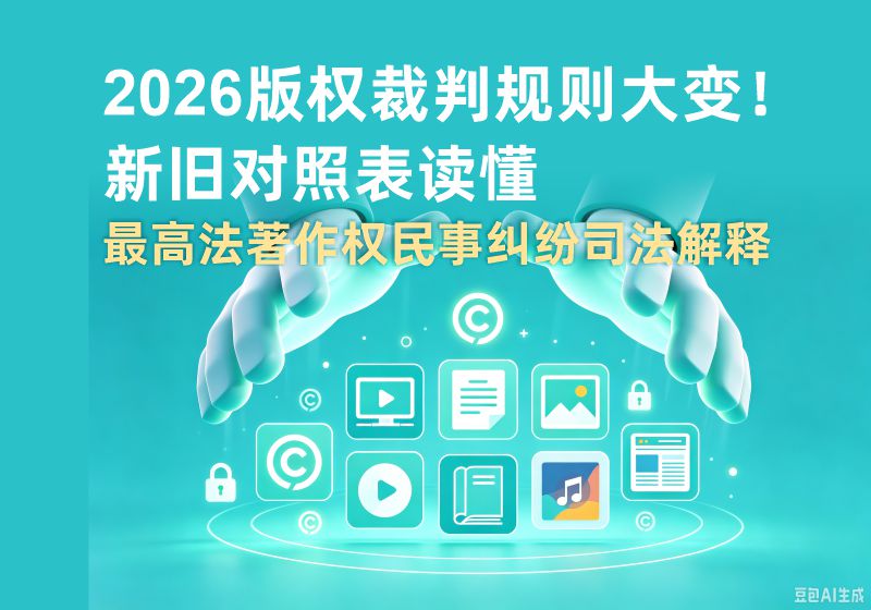 2026版权裁判规则大变!新旧对照表读懂《最高法著作权民事纠纷司法解释》 2026版权裁判规则大变!新旧对照表读懂《最高法著作权民事纠纷司法解释》(图1)