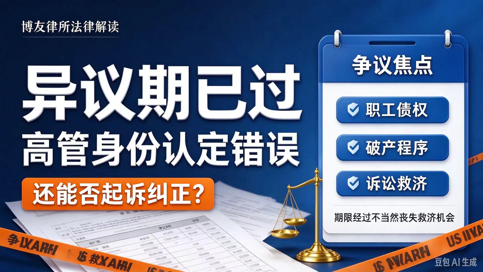 破产职工债权异议期已过，高管身份认定错误能否起诉纠正？｜博友律所法律解读(图1)